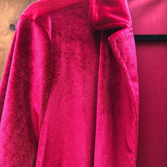 Long Red Velvet Vest - Picture 2 of 2